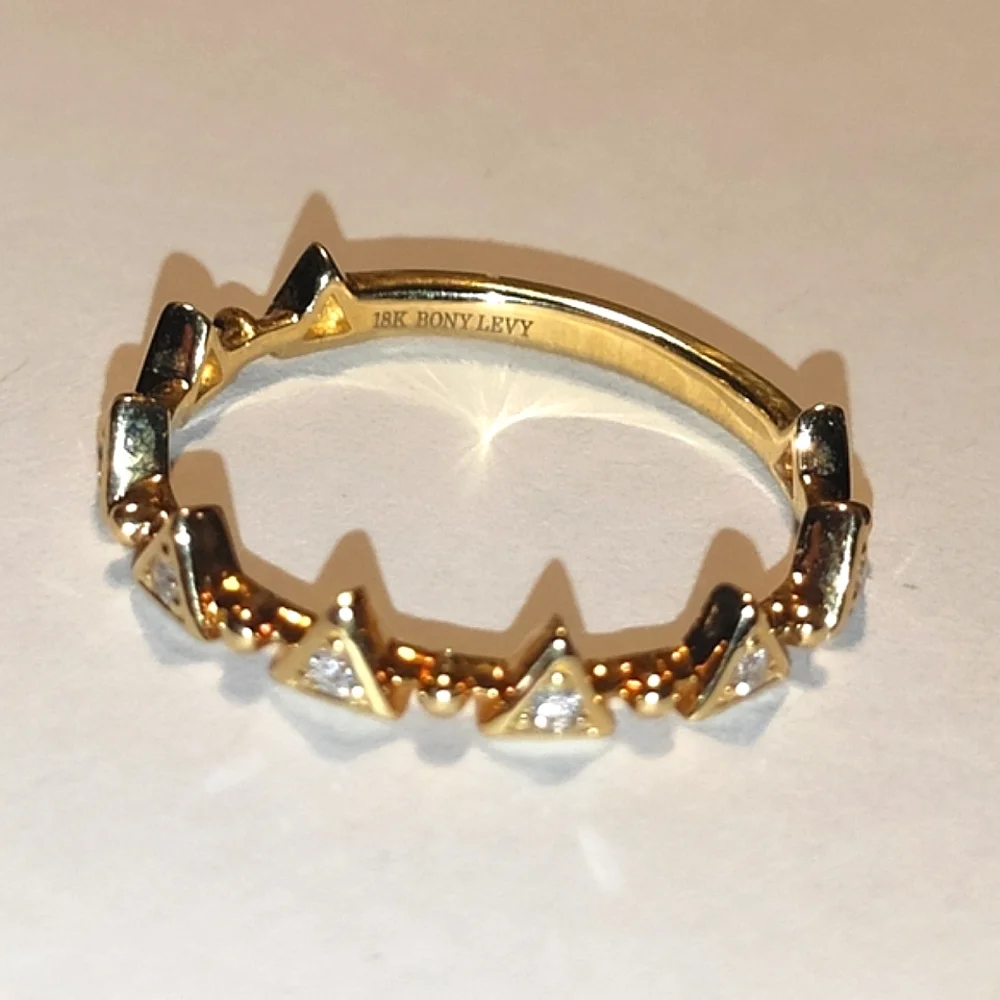 Bony Levy 18K Diamond Diamond Accent Triangular Station Crown Ring